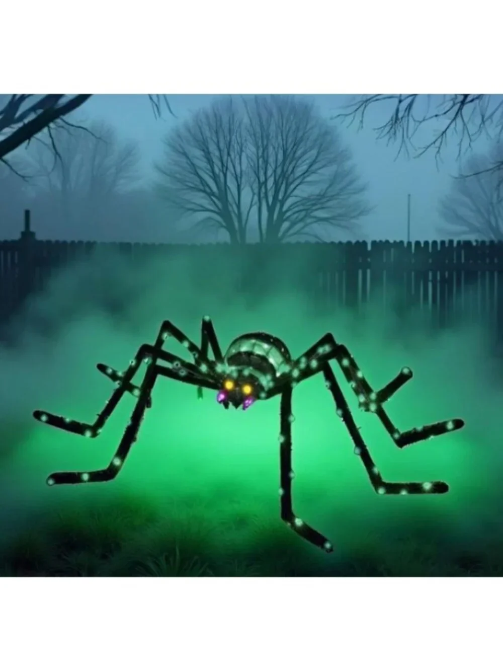 Giant 6.8ft Light Up Spider Halloween Decoration with 115 LED Lights for Yard